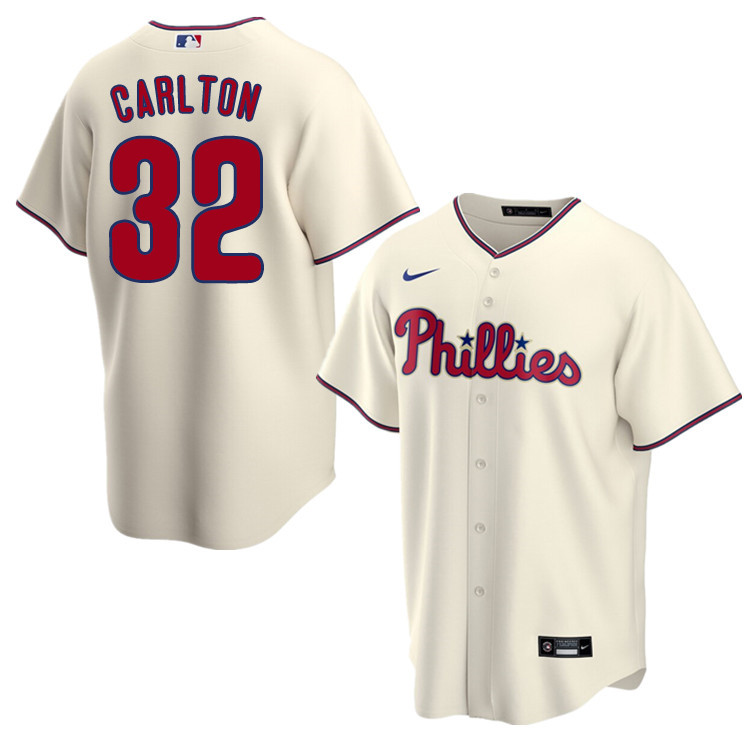 Nike Men #32 Steve Carlton Philadelphia Phillies Baseball Jerseys Sale-Cream